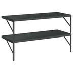 Mensole a Muro 2 pz 100x40 cm Nero in Acciaio Inossidabile