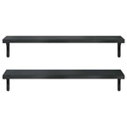 Mensole a Muro 2 pz 100x30 cm Nero in Acciaio Inossidabile