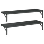 Mensole a Muro 2 pz 100x30 cm Nero in Acciaio Inossidabile