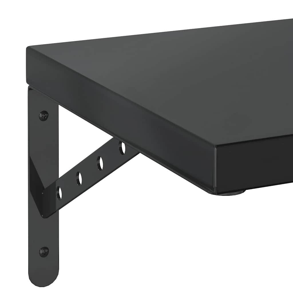 Mensole a Muro 2 pz 100x30 cm Nero in Acciaio Inossidabile