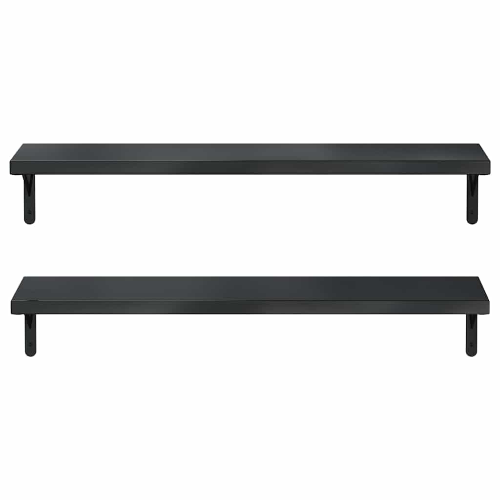 Mensole a Muro 2 pz 100x23,5 cm Nero in Acciaio Inossidabile