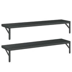 Mensole a Muro 2 pz 100x23,5 cm Nero in Acciaio Inossidabile