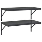 Mensole a Muro 2 pz 75x40 cm Nero in Acciaio Inossidabile