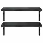 Mensole a Muro 2 pz 75x40 cm Nero in Acciaio Inossidabile