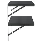 Mensole a Muro 2 pz 75x40 cm Nero in Acciaio Inossidabile