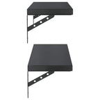 Mensole a Muro 2 pz 75x23,5 cm Nero in Acciaio Inossidabile