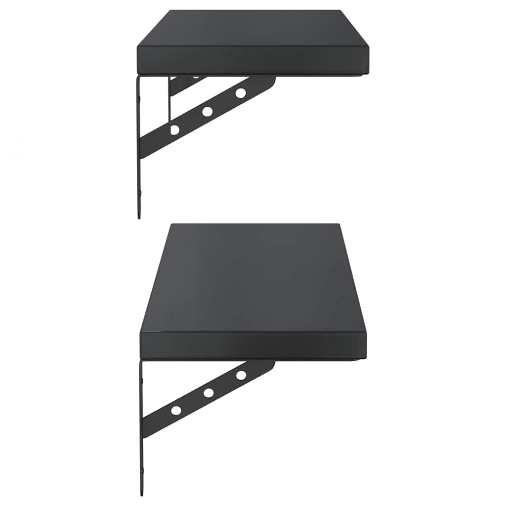 Mensole a Muro 2 pz 75x23,5 cm Nero in Acciaio Inossidabile