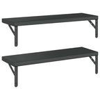 Mensole a Muro 2 pz 75x23,5 cm Nero in Acciaio Inossidabile