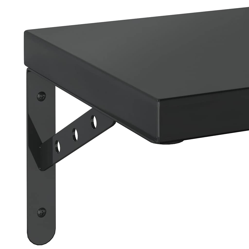 Mensole a Muro 2 pz 75x23,5 cm Nero in Acciaio Inossidabile