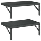 Mensole a Muro 2 pz 50x30 cm Nero in Acciaio Inossidabile