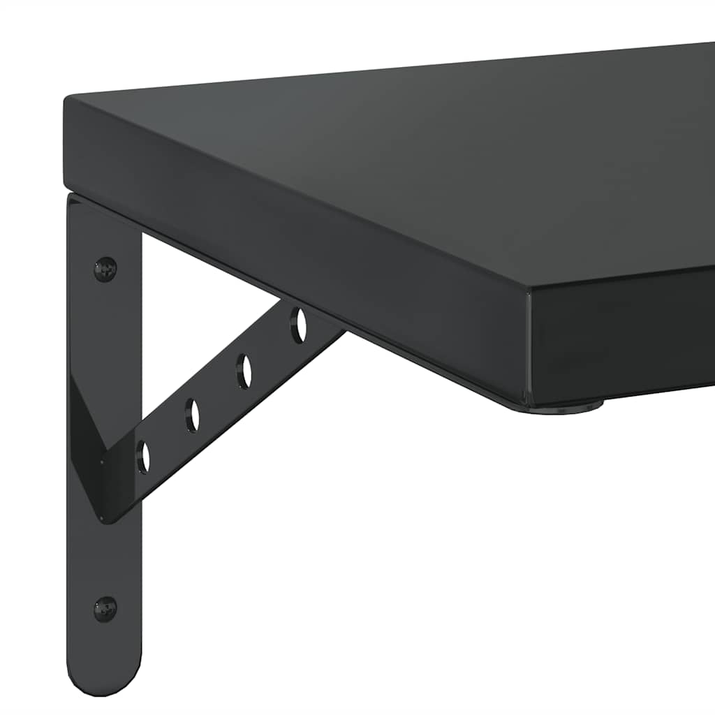 Mensole a Muro 2 pz 50x30 cm Nero in Acciaio Inossidabile