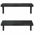 Mensole a Muro 2 pz 50x23,5 cm Nero in Acciaio Inossidabile