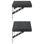 Mensole a Muro 2 pz 50x23,5 cm Nero in Acciaio Inossidabile