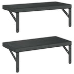 Mensole a Muro 2 pz 50x23,5 cm Nero in Acciaio Inossidabile