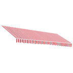 Tessuto di Ricambio per Tenda Strisce Rosse e Bianche 4,5x3,5 m