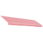 Tessuto di Ricambio per Tenda Strisce Rosse e Bianche 5x3,5 m