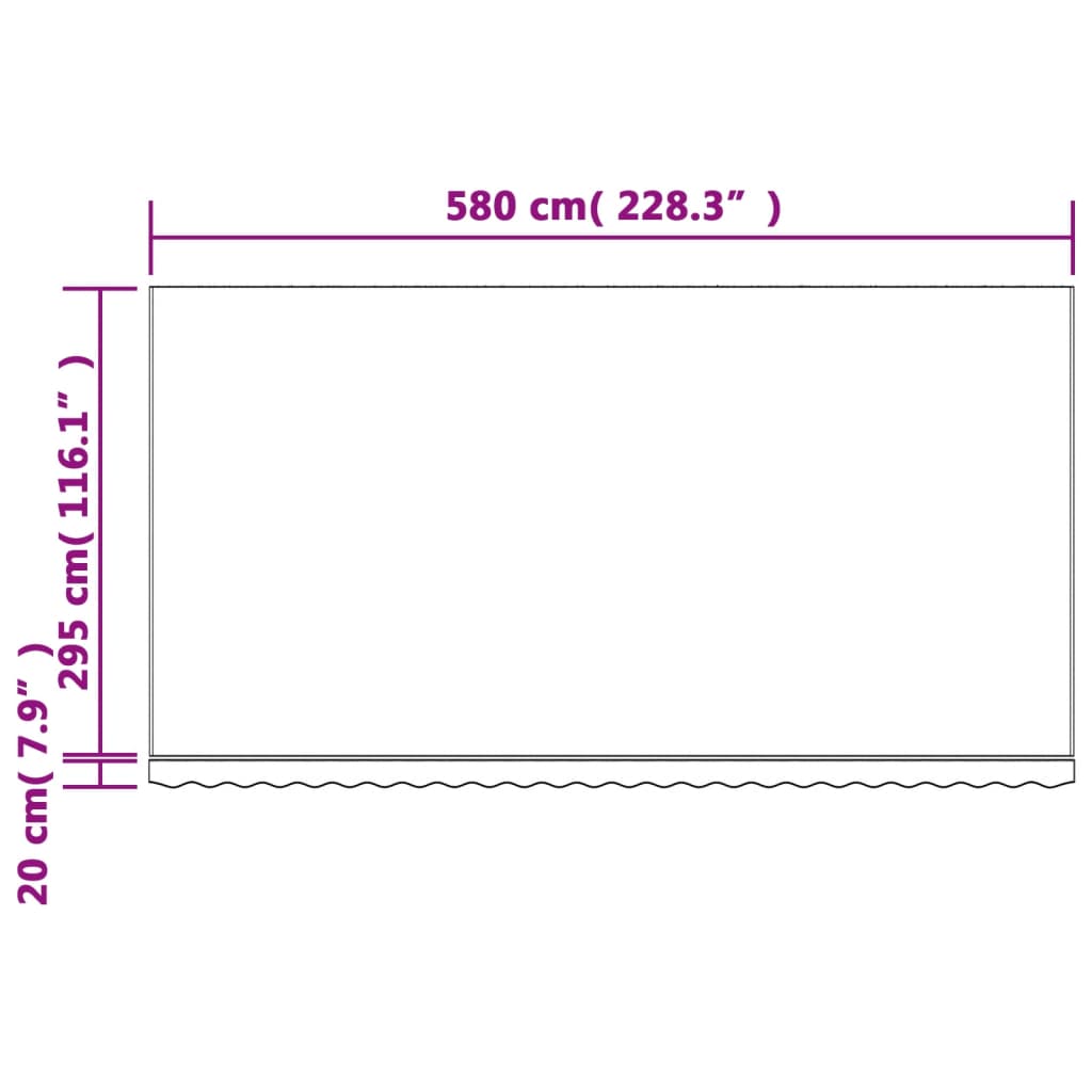 Tessuto di Ricambio per Tenda Strisce Multicolore 6x3 m
