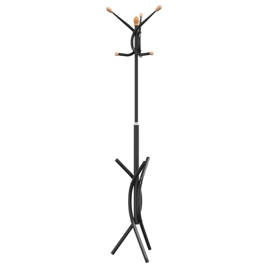 Appendiabiti Nero 176 cm in Ferro Verniciato a Polvere