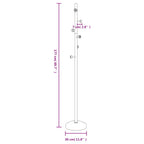 Appendiabiti Bianco 177 cm in Ferro Verniciato a Polvere