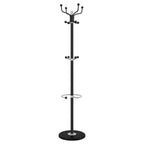 Appendiabiti con Portaombrelli Nero 180 cm Ferro Verniciato