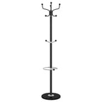 Appendiabiti con Portaombrelli Nero 180 cm Ferro Verniciato