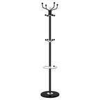 Appendiabiti con Portaombrelli Nero 180 cm Ferro Verniciato