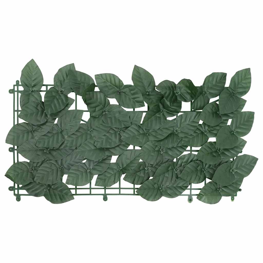 Paravento da Balcone con Foglie Verde Scuro 200x75 cm