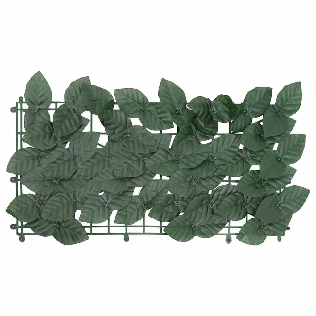 Paravento da Balcone con Foglie Verde Scuro 200x100 cm