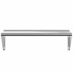 Mensola a Muro 100x30x31 cm Argento in Acciaio Inossidabile