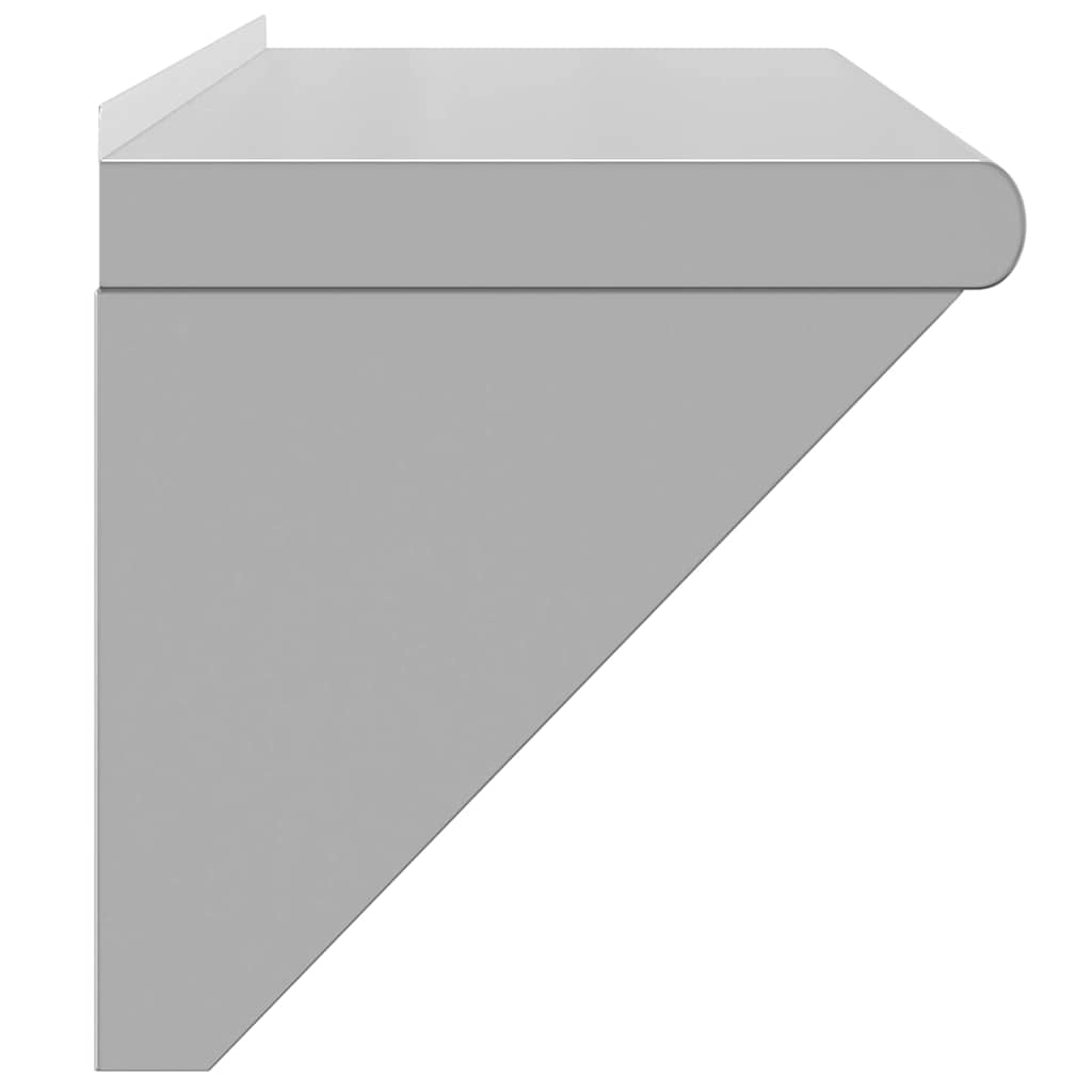 Mensola a Muro 100x30x31 cm Argento in Acciaio Inossidabile