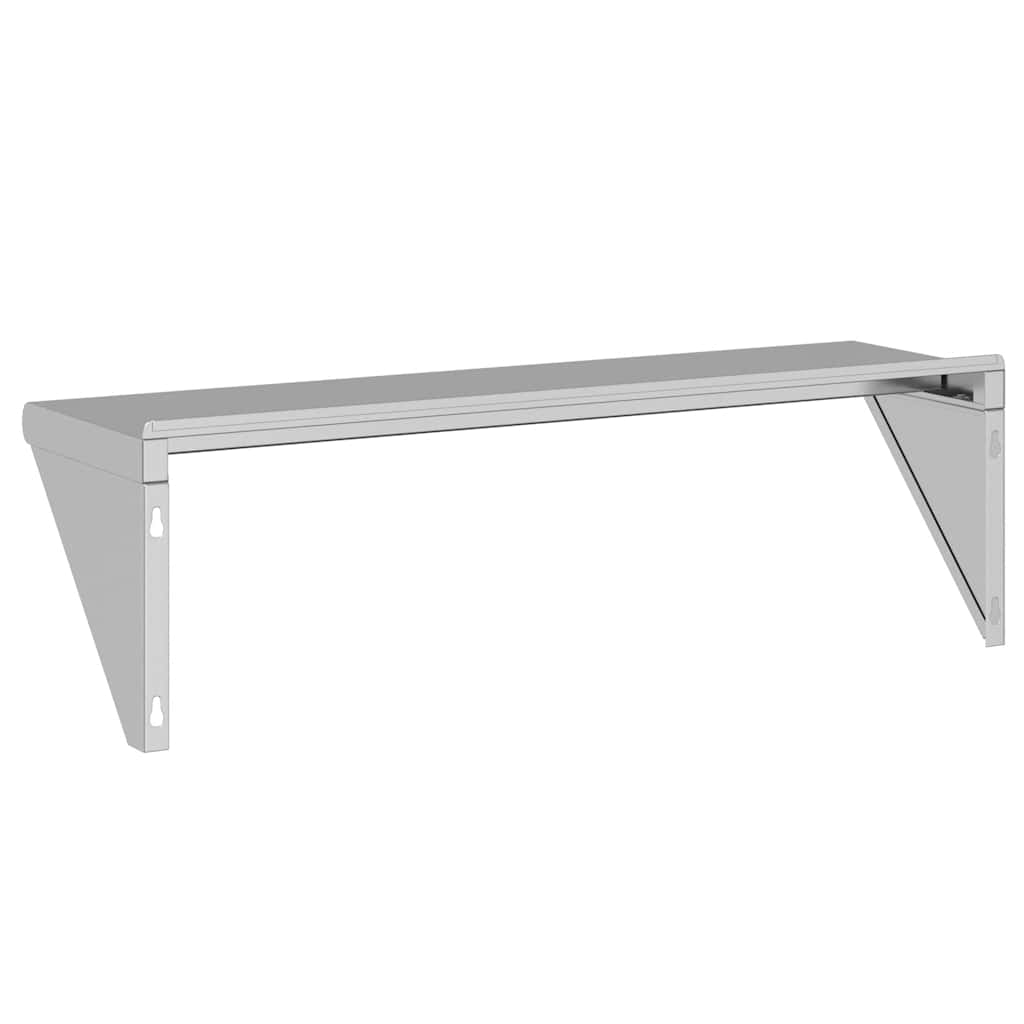 Mensola a Muro 100x30x31 cm Argento in Acciaio Inossidabile