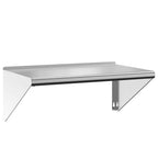 Mensola a Muro 75x45x31 cm Argento in Acciaio Inossidabile