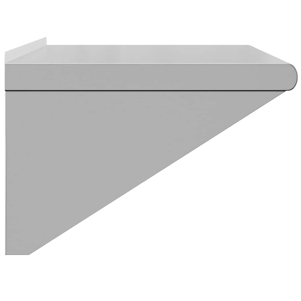 Mensola a Muro 75x45x31 cm Argento in Acciaio Inossidabile