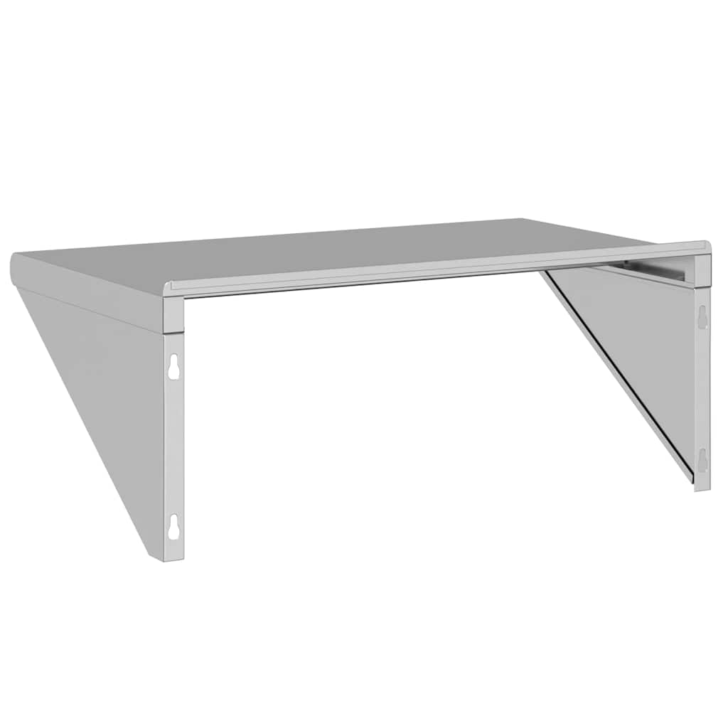 Mensola a Muro 75x45x31 cm Argento in Acciaio Inossidabile