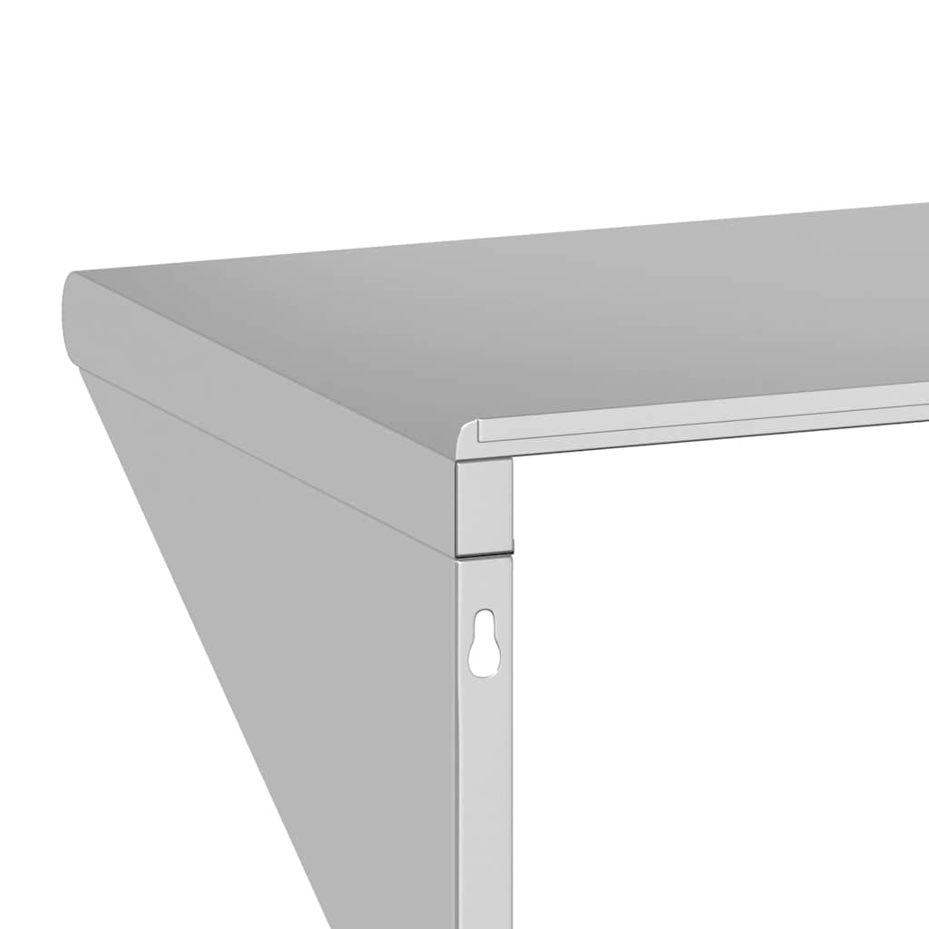 Mensola a Muro 75x45x31 cm Argento in Acciaio Inossidabile