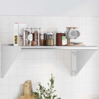 Mensola a Muro 75x45x31 cm Argento in Acciaio Inossidabile