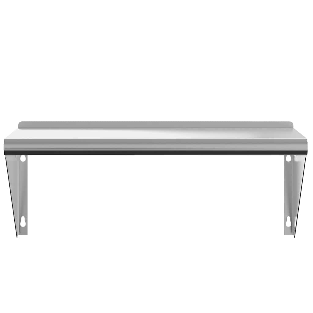Mensola a Muro 75x30x31 cm Argento in Acciaio Inossidabile