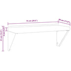 Mensola a Muro 75x30x31 cm Argento in Acciaio Inossidabile
