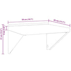 Mensola a Muro 50x45x31 cm Argento in Acciaio Inossidabile