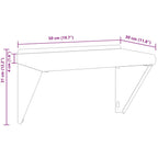 Mensola a Muro 50x30x31 cm Argento in Acciaio Inossidabile