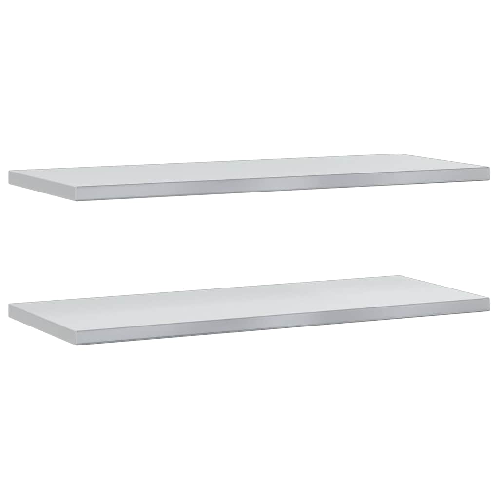 Mensole a Muro 2 pz 100x40 cm Argento in Acciaio Inossidabile