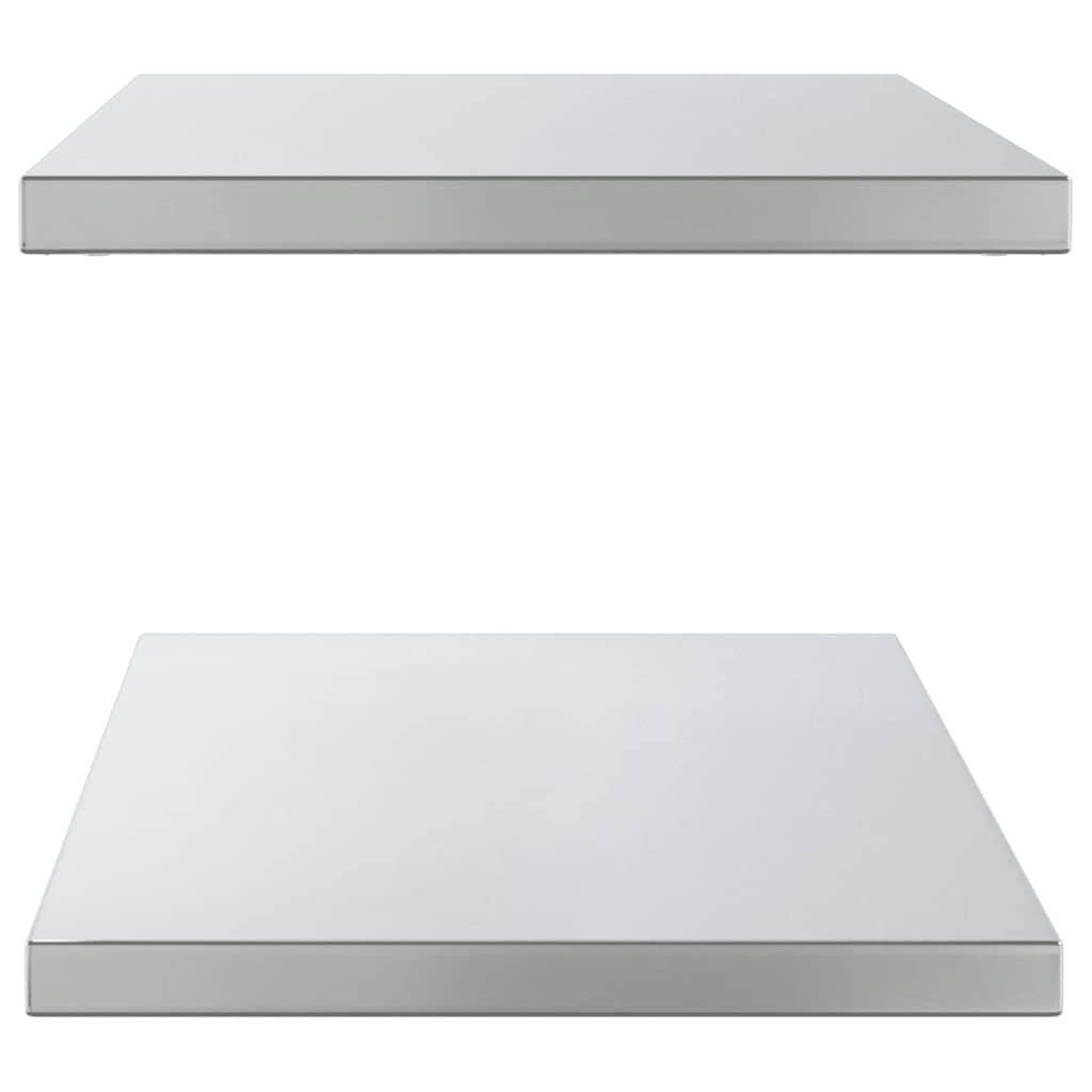 Mensole a Muro 2 pz 100x40 cm Argento in Acciaio Inossidabile