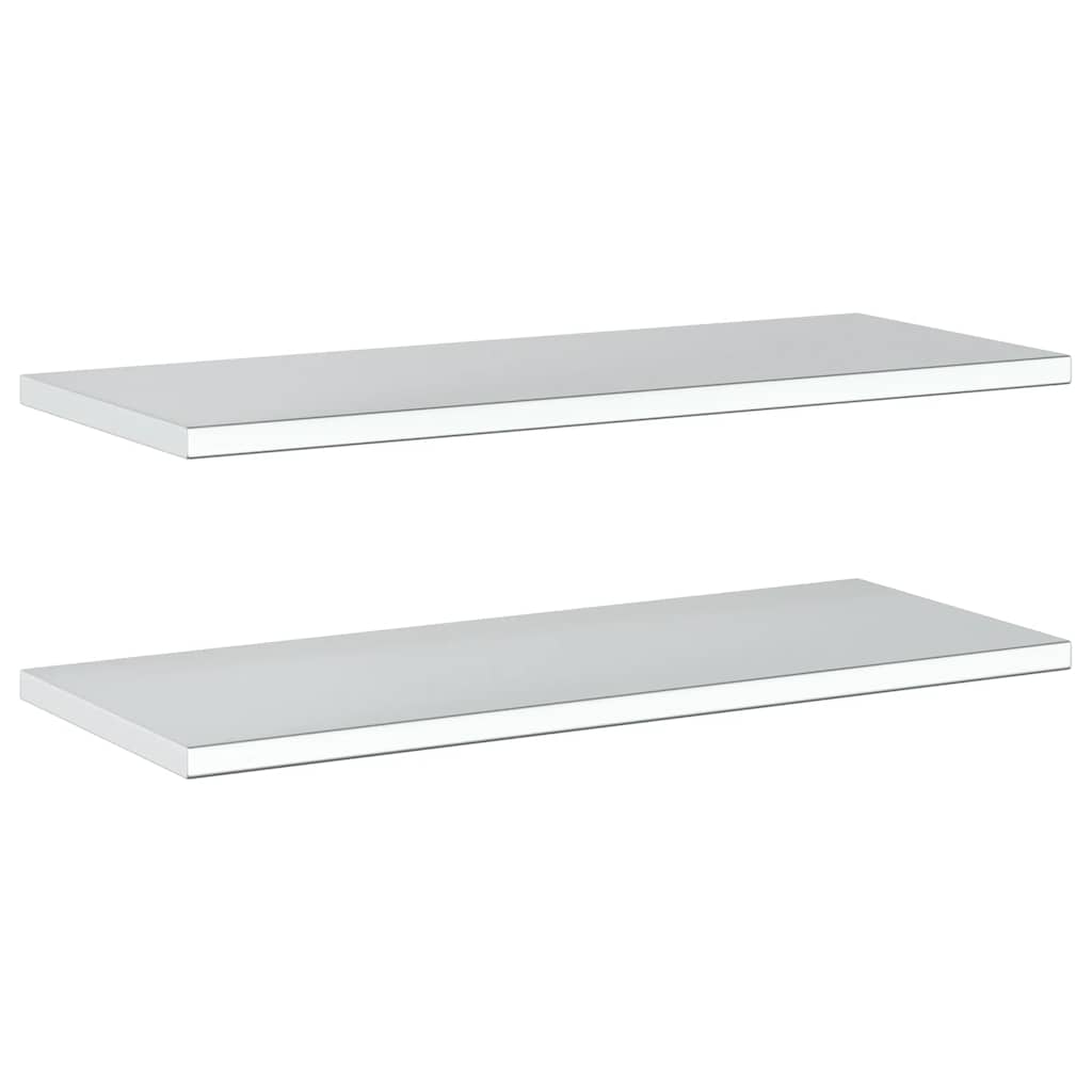 Mensole a Muro 2 pz 100x40 cm Argento in Acciaio Inossidabile