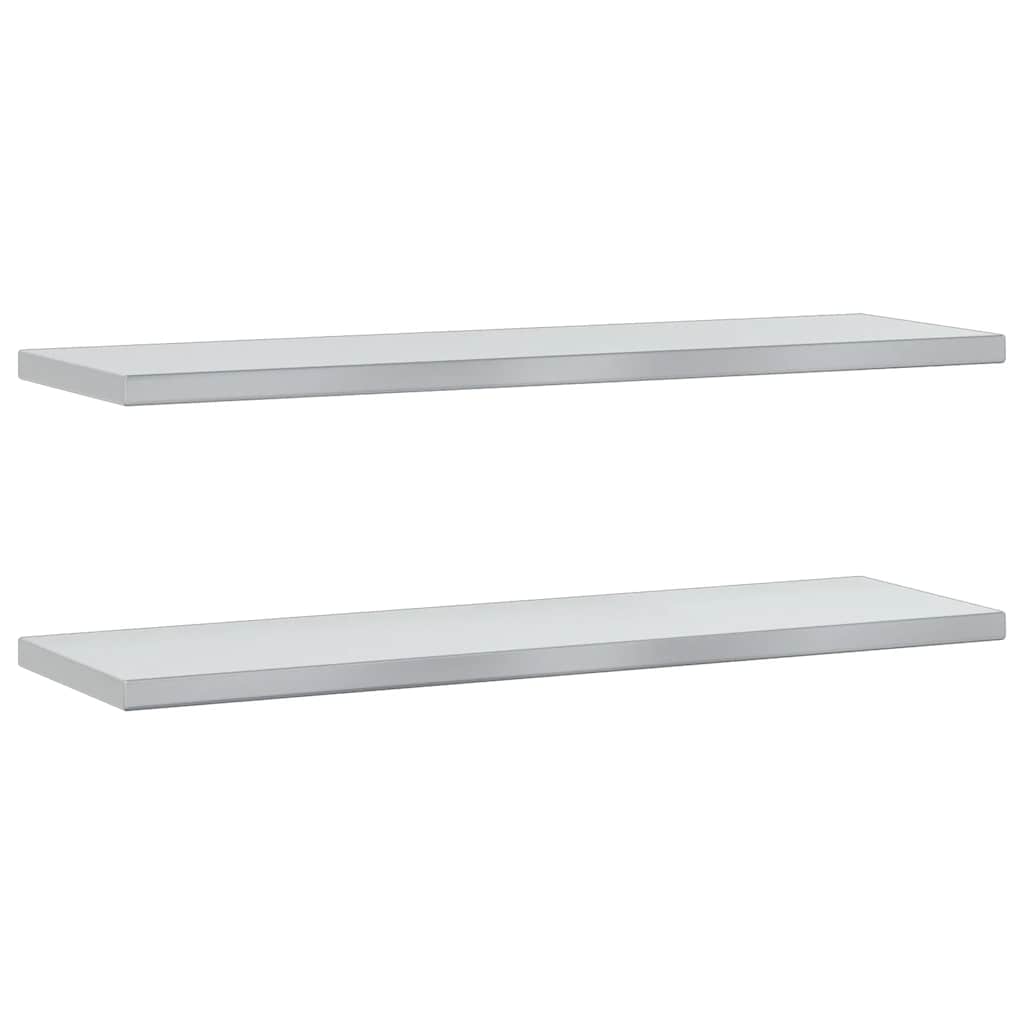 Mensole a Muro 2 pz 100x30 cm Argento in Acciaio Inossidabile