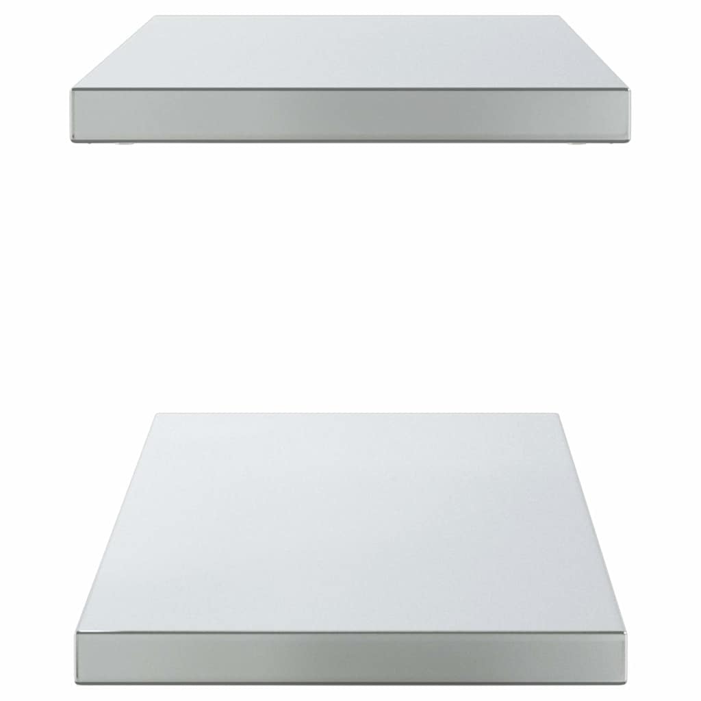 Mensole a Muro 2 pz 100x30 cm Argento in Acciaio Inossidabile