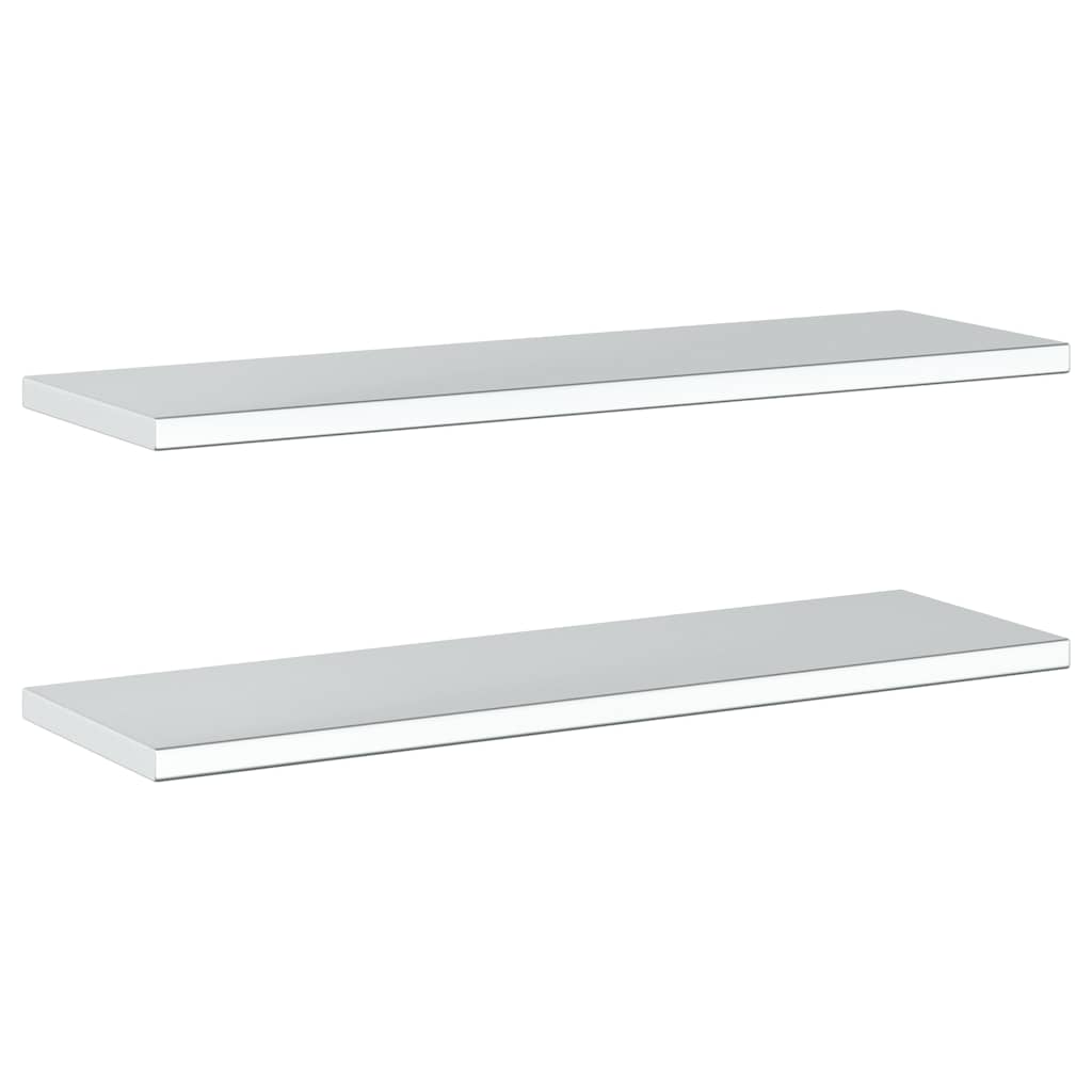 Mensole a Muro 2 pz 100x30 cm Argento in Acciaio Inossidabile