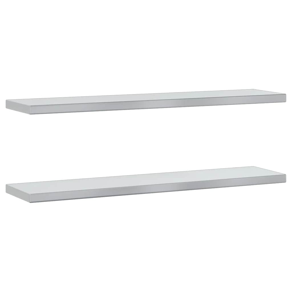 Mensole a Muro 2pz 100x23,5cm Argento in Acciaio Inossidabile
