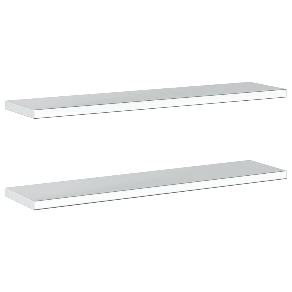 Mensole a Muro 2pz 100x23,5cm Argento in Acciaio Inossidabile