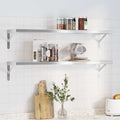 Mensole a Muro 2pz 100x23,5cm Argento in Acciaio Inossidabile