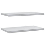 Mensole a Muro 2 pz 75x40 cm Argento in Acciaio Inossidabile